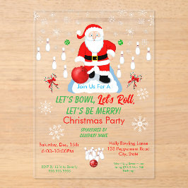 Weihnachts-Santa-Bowling-Party Acryleinladungen