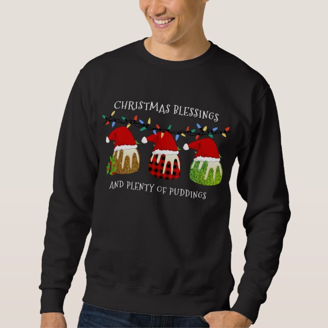 Weihnachts-Santa Buffalo-Glitzer Pudding Sweatshirt (Vorderseite)