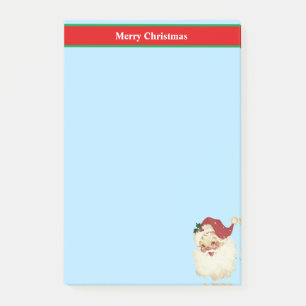 Weihnachts-Santa Claus auf Hellblau Post-it Klebezettel