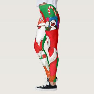 Weihnachts-Santa-Claus-grüne Leggings