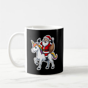 Weihnachts-Santa-Claus-Reit-Einhorn - Xmas Mädchen Kaffeetasse