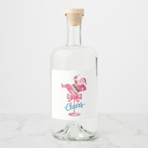 Weihnachts-Santa-Cocktailglas Prost Vintage Xmas Alkoholflaschenetikett