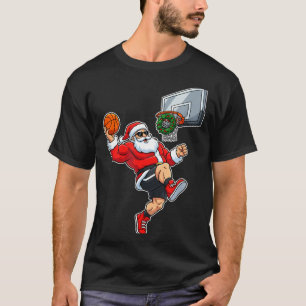 Weihnachts-Santa-Dunk-Basketballkörbe T-Shirt