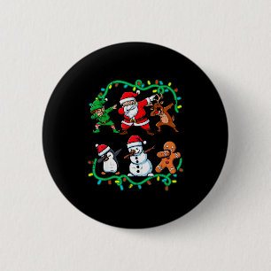 Weihnachts-Santa-Elf-Rentier-Dab-Xmas-Tanz-Jungen Button
