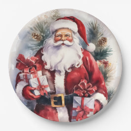Weihnachts-Santa-Feiertag Pappteller