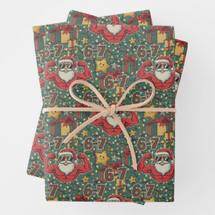 Weihnachts-Santa Flex 6-7 Meme Feiertag Geschenkpapier Set