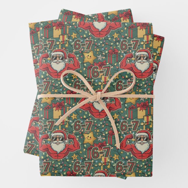Weihnachts-Santa Flex 6-7 Meme Feiertag Geschenkpapier Set (Beispiel)