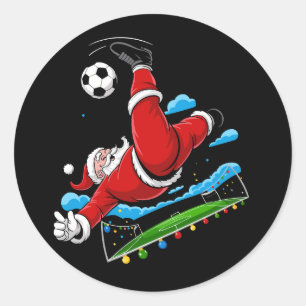 Weihnachts-Santa-Fußball-Fahrrad-Kick Xmas Sport Runder Aufkleber