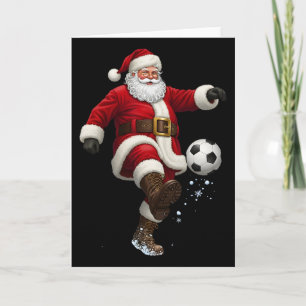 Weihnachts-Santa-Fußballspieler-Fußball-Festlich-F Karte