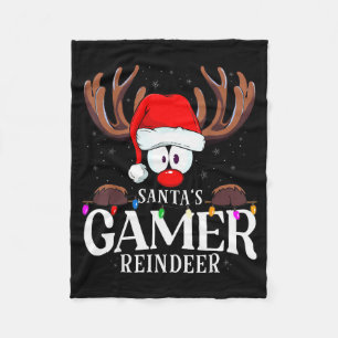 Weihnachts-Santa-Gamer-Rentier passend X-mas Fleecedecke