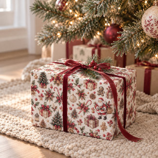 Weihnachts-Santa & Geschenke Feiertags-Verpackungs Geschenkpapier