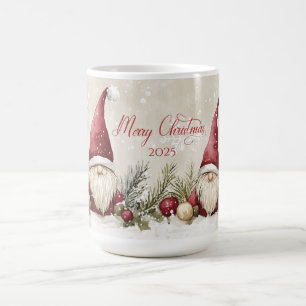 Weihnachts-Santa-Gnome, Kiefer, Beeren   Kaffeetasse