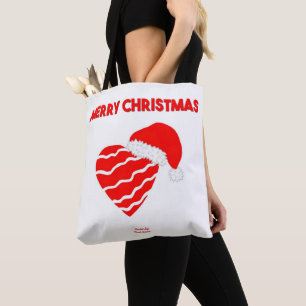 Weihnachts-Santa-Herz-Allover-Print-Tragetasche