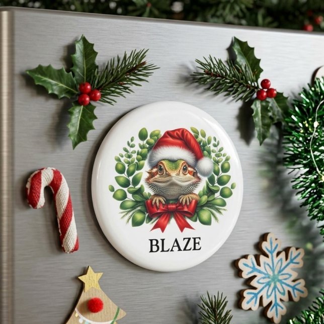 Weihnachts-Santa-Hut Bartagame individuell Magnet (Von Creator hochgeladen)