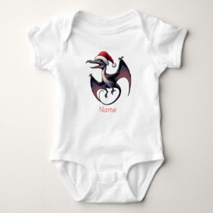 Weihnachts-Santa-Hut Pterodaktylus Baby Strampler