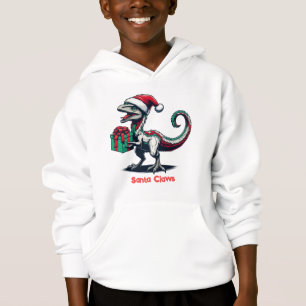 Weihnachts-Santa-Hut-Raptor Hoodie
