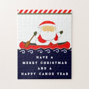 Weihnachts-Santa-Kajakfahren Puzzle