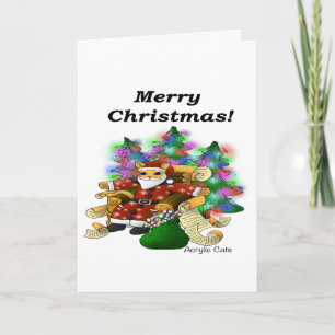 Weihnachts-Santa-Katze Karte
