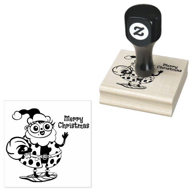 Weihnachts-Santa-Lady-Bug-Briefmarke Gummistempel (Stempel)