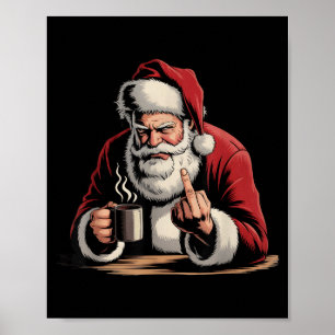 Weihnachts-Santa-Mittelfinger-sarkastisch-Weihnach Poster