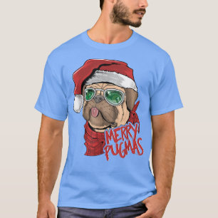 Weihnachts-Santa-Mops Froher Pugmas Süßer Mops-Lie T-Shirt