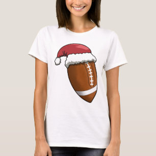 Weihnachts-Santa-Mütze American Football T-Shirt