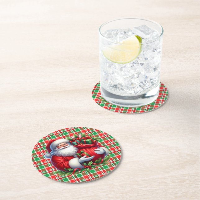 Weihnachts-Santa-Papier-Set für Untersetzer (Vor Ort)