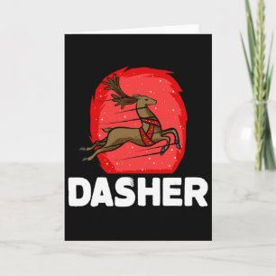 Weihnachts-Santa-Rentier faules Kostüm Dasher Karte