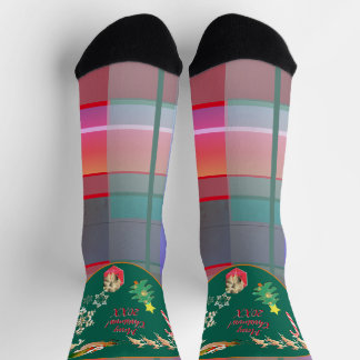 Weihnachts-Santa-Rentier-Kariert  Socken