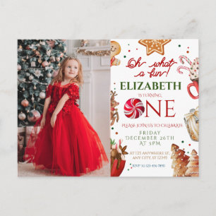 Weihnachts-Santa-Rentiere, was für ein lustiger 1. Postkarte