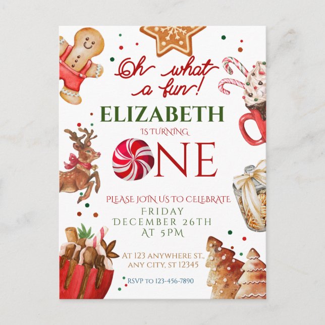 Weihnachts-Santa-Rentiere, was für ein lustiger 1. Postkarte (Vorderseite)