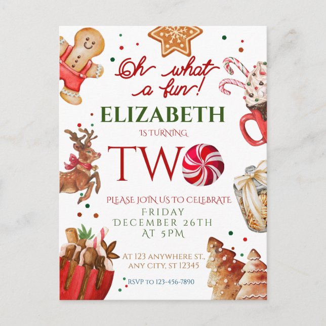 Weihnachts-Santa-Rentiere, was für ein lustiger 2. Postkarte (Vorderseite)