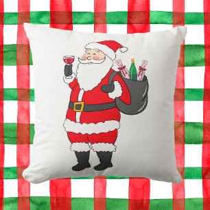 Weihnachts-Santa-Rotwein-Sack Festlich Kissen