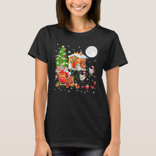 Weihnachts-Santa-Schlitten-Rentier Drei-Santa-Hühn T-Shirt