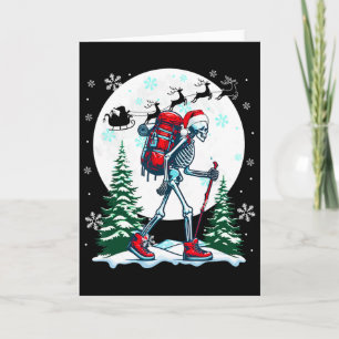 Weihnachts-Santa-Skelette-Kostüm-Wanderliebhaber-F Karte