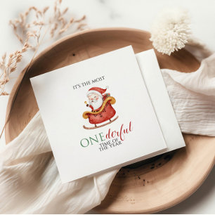 Weihnachts-Santa Wundervoller Erster Geburtstag Serviette