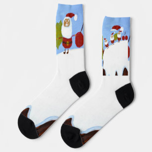 Weihnachts-Santas und Weihnachts-Pudding-Socken Socken