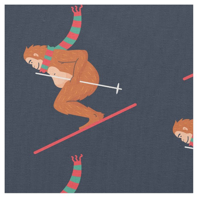 Weihnachts-Sasquatsch bigfoot yeti Ski Stoff (Nahaufnahme)