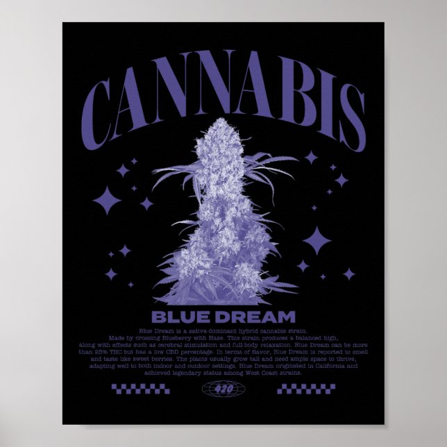 Weihnachts-Sativa-Hybrid-Sorte Blue Dream  Poster (Vorne)