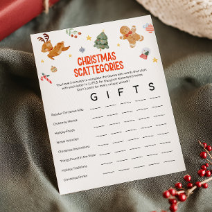 Weihnachts-Scattegories-Spiel Feiertagskarte