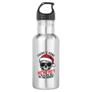 Weihnachts-Schädel Ho Ho Ho Humor Design Edelstahlflasche