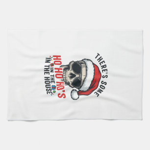 Weihnachts-Schädel Ho Ho Ho Humor Design Geschirrtuch