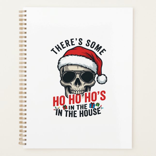 Weihnachts-Schädel Ho Ho Ho Humor Design Planer (Vorderseite)