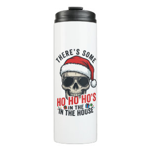 Weihnachts-Schädel Ho Ho Ho Humor Design Thermosbecher