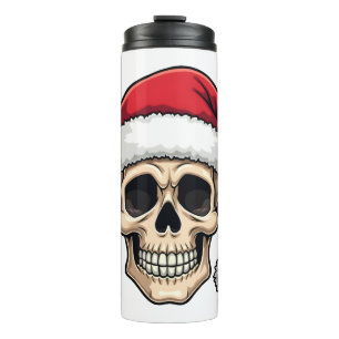 Weihnachts-Schädel Lustiger Santa XMES Männer Frau Thermosbecher