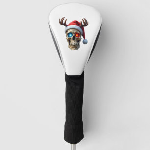 Weihnachts-Schädel mit Santa-Hut und Geweih Mystic Golf Headcover