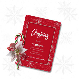 Weihnachts-Schattenbox Silberfolie Einladung