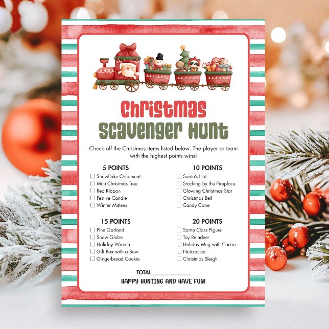 Weihnachts-Schatzsuchspiel Feiertagskarte (Christmas Game Card)