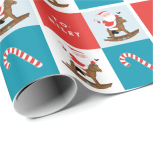 Weihnachts-Schaukelpferd Geschenkpapier