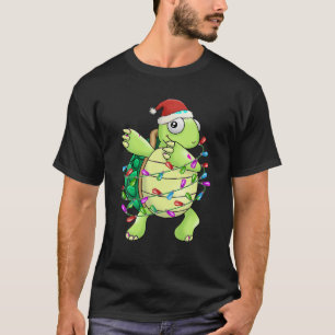 Weihnachts-Schildkröte Dabbing mit Weihnachtsmannm T-Shirt